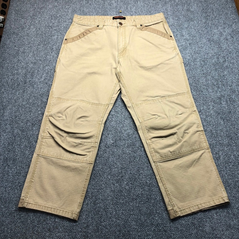 Ridgecut Toughwear Mens 38x30 Khaki Ripstop Articulated Knee Work Pants RC11011
